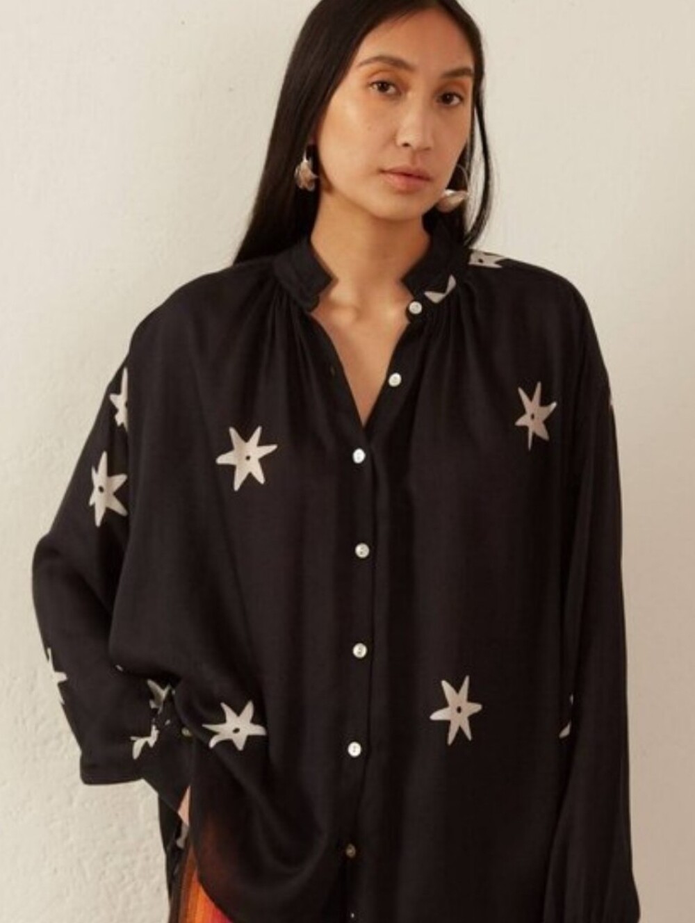 Alix Of Bohemia Black and White Star Print Top